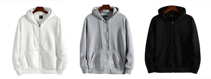 Men’s Zipper Hoodie – Autumn Winter Long Sleeve Casual Sportswear Hooded Sweatshirt Loose Fit