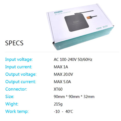 ToolKitRC ADP100 100W 20V Power Supply with XT60 Output Adapter — Compatible with M6D M6 M7 M6DAC ISDT Q8 Q6 GT Power Hota HTRC SkyRC Chargers