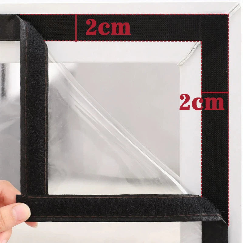 Winter Zipper Curtains – Transparent Waterproof Plastic Window Film, Windproof & Anti-Freezing Insulation