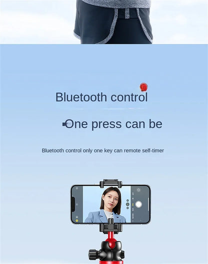 BSLIUFANG 2025 Flexible Octopus Tripod – 2-in-1 Phone & Camera Tripod with Side Cold Shoe & 1/4'' Screw for DSLR, Smartphone