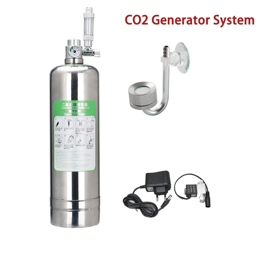 Aquarium CO2 Generator System Kit – Stainless Steel CO2 Cylinder & Carbon Dioxide Reactor for Plants & Fish