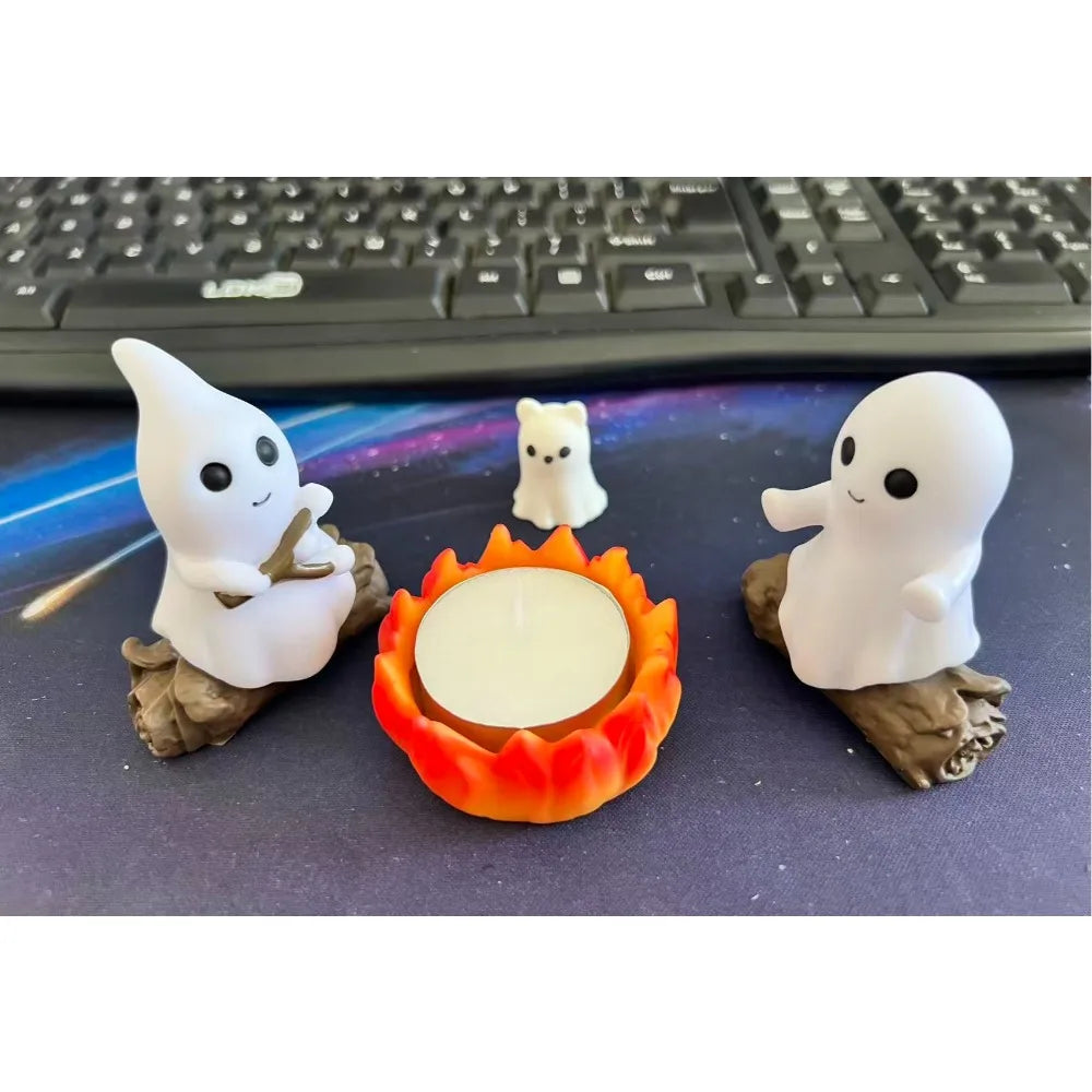 Halloween Ghost Campfire Decor Set – Spooky Outdoor Party Haunted House Props for Backyard Scene and Gathering Decorations