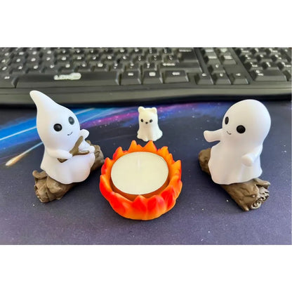 Halloween Ghost Campfire Decor Set – Spooky Outdoor Party Haunted House Props for Backyard Scene and Gathering Decorations