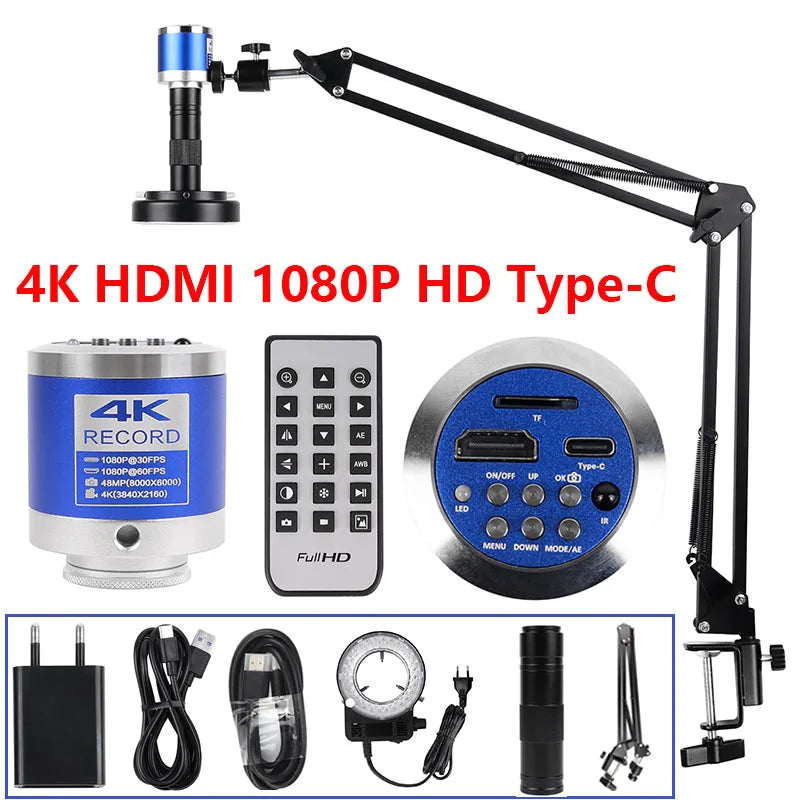 1080P 4K Digital Microscope – Full HD Industrial C-Mount Camera for PCB Welding & Mobile Phone Repair