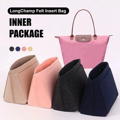 Makeup Organizer Felt Insert Bag: Portable Travel Inner Purse for Women's Handbag - Fits Various Brand Cosmetic Bags