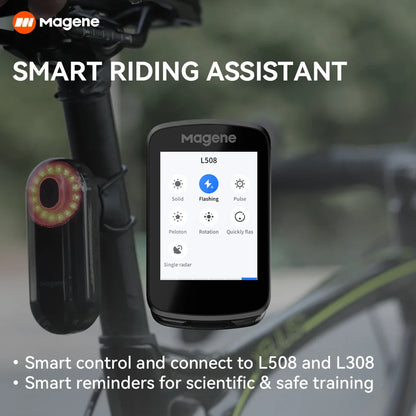Magene C506 SE GPS Bike Computer - Navigation, WiFi, Bluetooth, Cycle Speedometer, Digital Stopwatch, 2.4 Odometer, Indoor Cycling