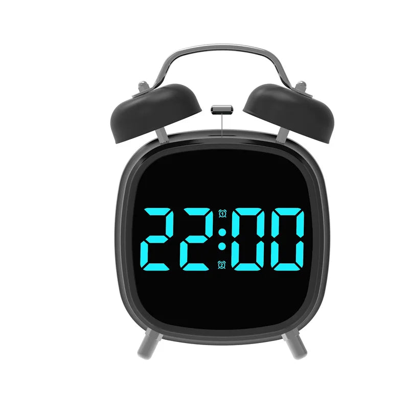 LED Digital Alarm Clock – Voice Control, Date & Temperature Display, Adjustable Brightness & Snooze, 12/24H Table Clock