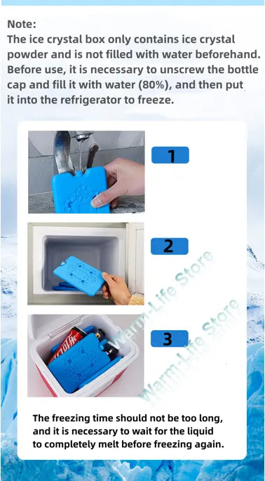 Reusable Ice Pack Bag for Lunch Box and Picnic - Lightweight, Portable Water Injection Cooler Bag for Fresh Food Storage