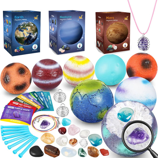 Solar System Archaeology Digging Toy Set – Kids Planet Gem Mining Science Educational Exploration Kit