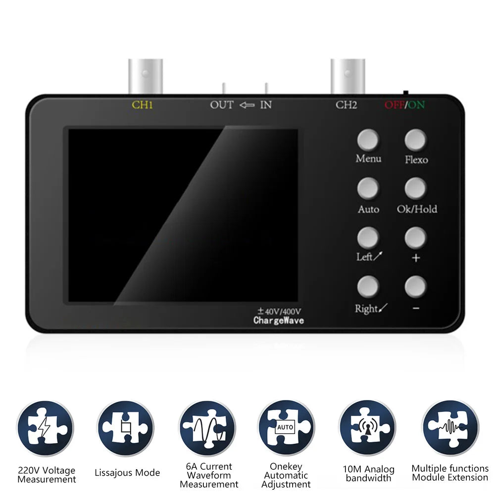 SCO2 Dual Channel Digital Oscilloscope – 50MHz PWM, 10MHz Sampling Rate, 2.5KSa/s for Electronic Repair
