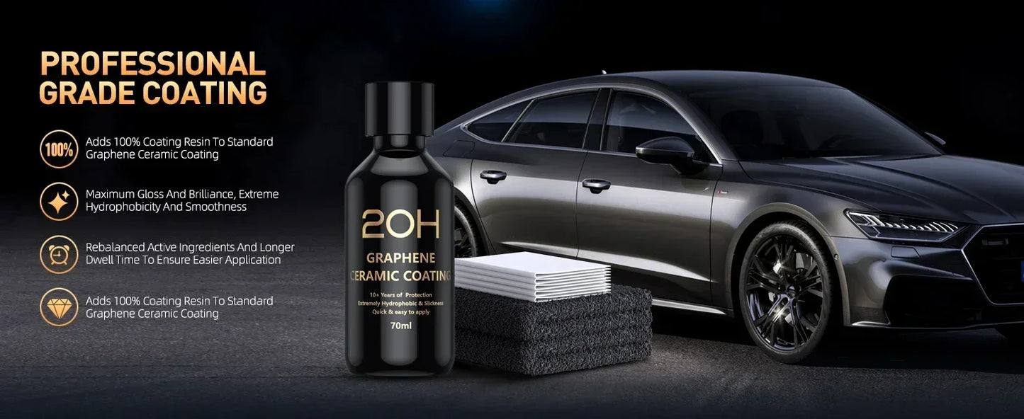 Graphene Ceramic Coating 20H/12H — Self-Healing UV Protection Car Detailing Coating for Long-Lasting Shine