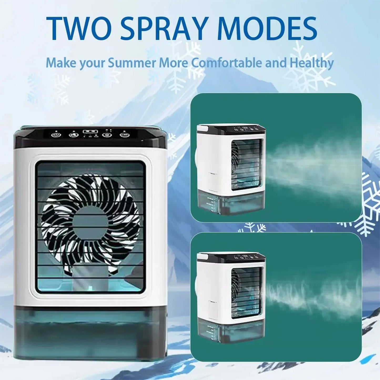 Portable Mini Air Conditioner – 3-Speed Small AC Unit with 900ML Water Tank, Electric Fan and Humidifier for Bedroom & Office