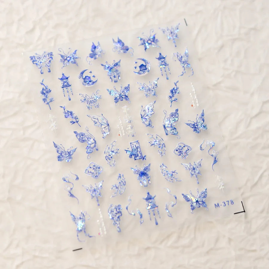 5D Glitter Butterfly Nail Sticker – Kawaii Aurora Nail Art Decal for DIY Manicure & Nail Decorations