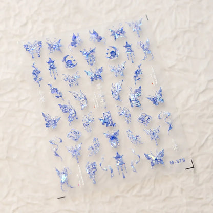 5D Glitter Butterfly Nail Sticker – Kawaii Aurora Nail Art Decal for DIY Manicure & Nail Decorations