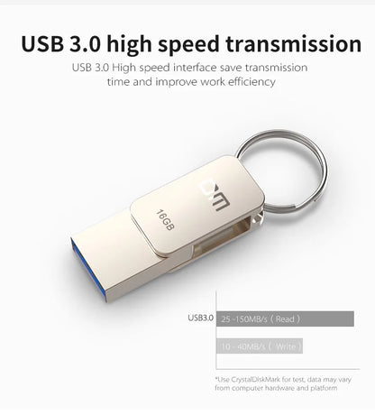 DM PD059 USB-C Type-C OTG Flash Drive – 32GB/64GB Pen Drive for Smartphones & USB 3.0