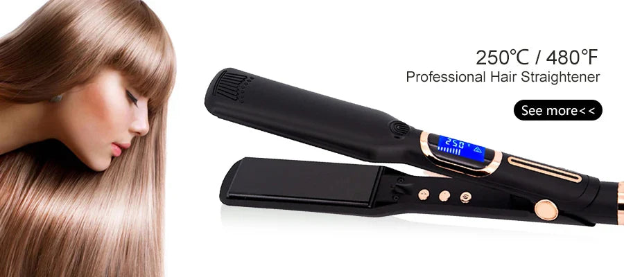 Professional Steam Hair Straightener – Ceramic Vapor Flat Iron, 450℉ Heat & Argan Oil Treatment Hair Care Tool