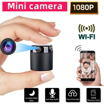 1080P Mini WiFi Camera - Battery Operated Wireless Security Cam with 360° Rotation Mobile Monitoring