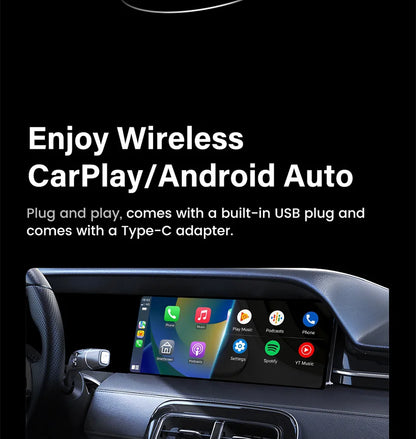 2025 Upgrade Wireless CarPlay & Android Auto AI Box – Dual-Band WiFi Bluetooth Auto Connect for iPhone & Android