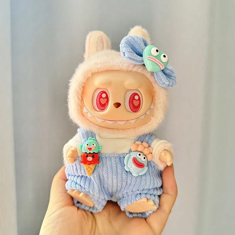 13 Styles Cute Mini Plush Doll Clothes - Outfit Accessories for Kpop Exo Labubu II Idol Dolls, Jumpsuits & Party Clothing