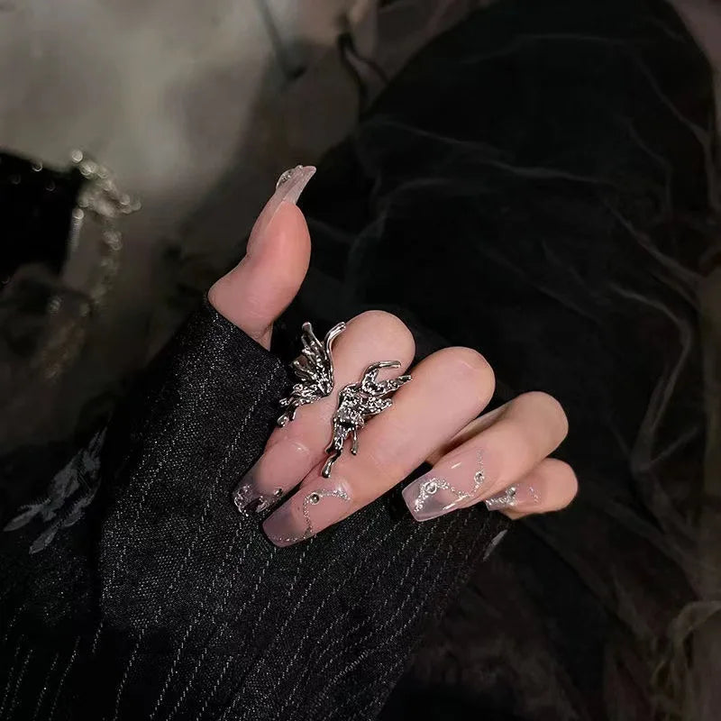925 Sterling Silver Adjustable Ring — Unique Line Design for Women, Vintage Jewelry Gift