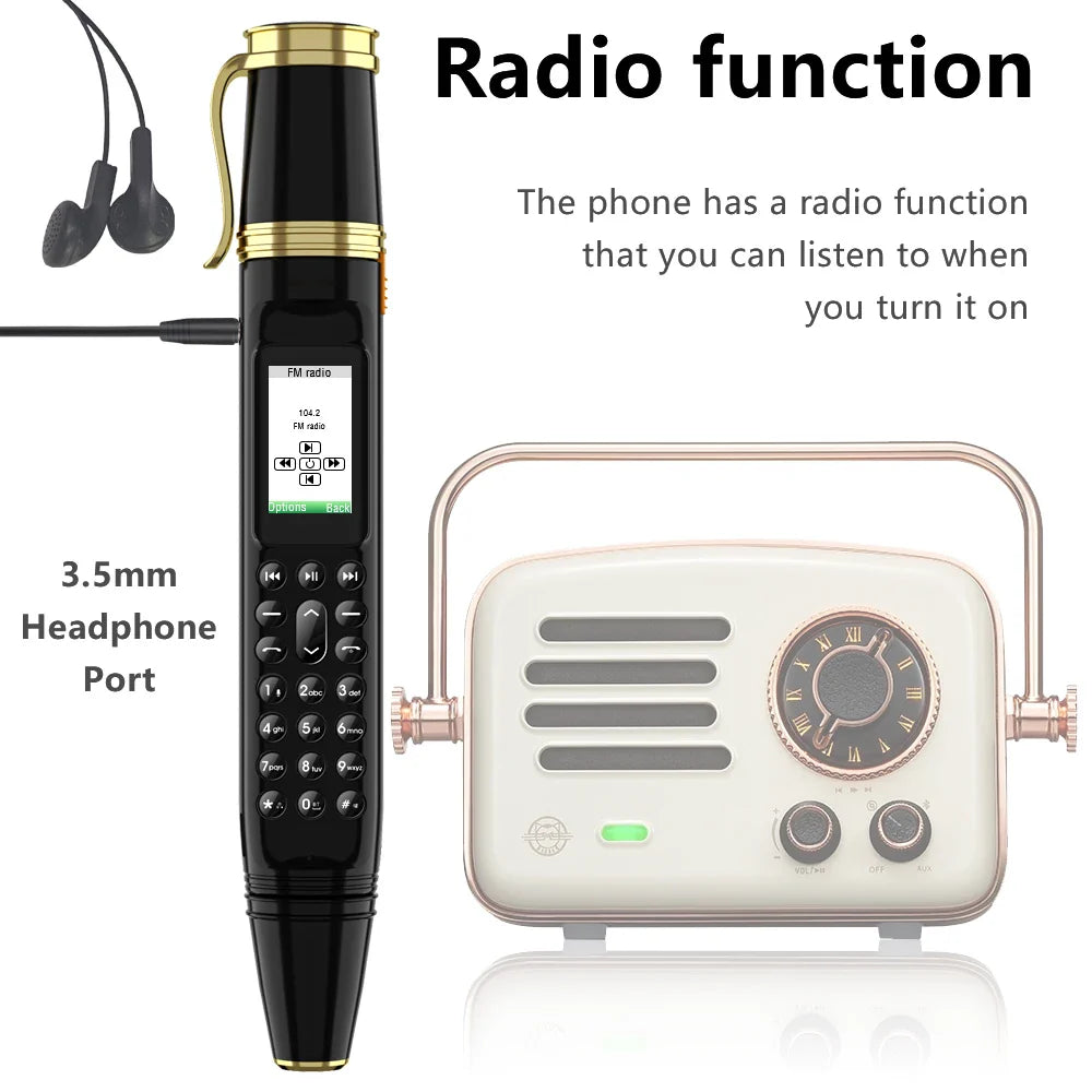 SERVO BM111 3-in-1 Magic Voice Pen Phone – Portable Dual SIM Mobile, Bluetooth Dial Recorder, and Original Telephone Device