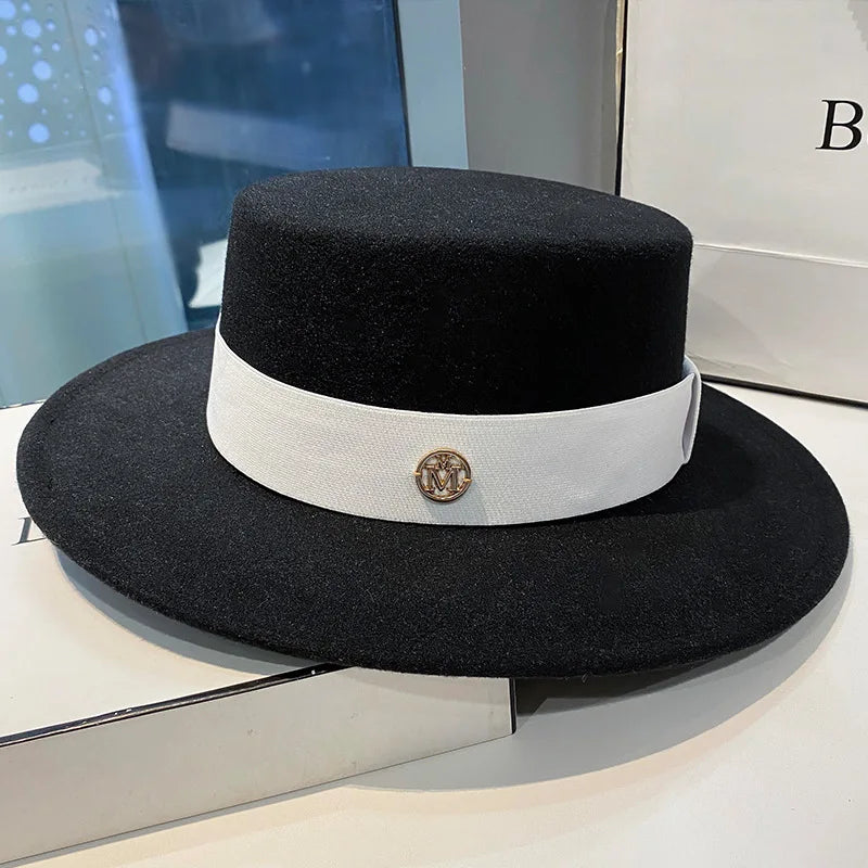 Fedora Hats for Women and Men - Elegant Fashion Bowler Dress Caps with Ribbon Band, Felt Jazz Hat for Weddings, Church, Panama Style