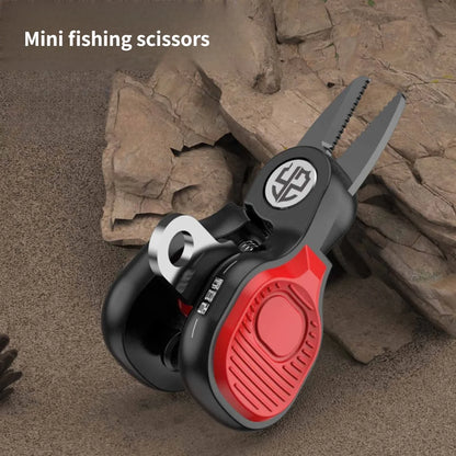 Portable Stainless Steel Fishing Lure Scissors - Serrated PE Line Cutter with Telescopic Buckle