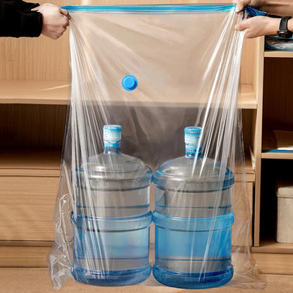 4pcs Reusable Transparent Vacuum Bags — Folding Compressed Space-Saving Storage for Clothes & Travel