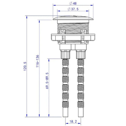 38mm Brushed Brass Toilet Flush Cistern Button – High-Quality DIY & Professional Use