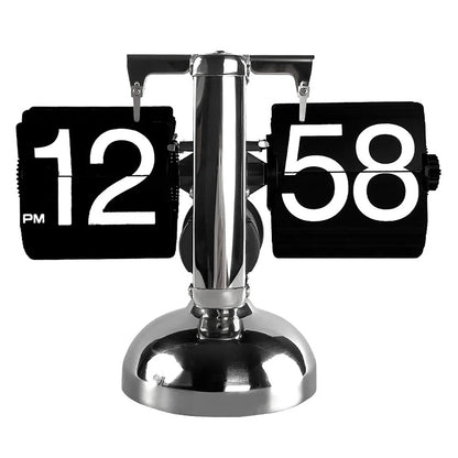 Digital Down Clock – Retro Minimalist Single Foot Mechanical Auto Desk Clock for Home & Living Room