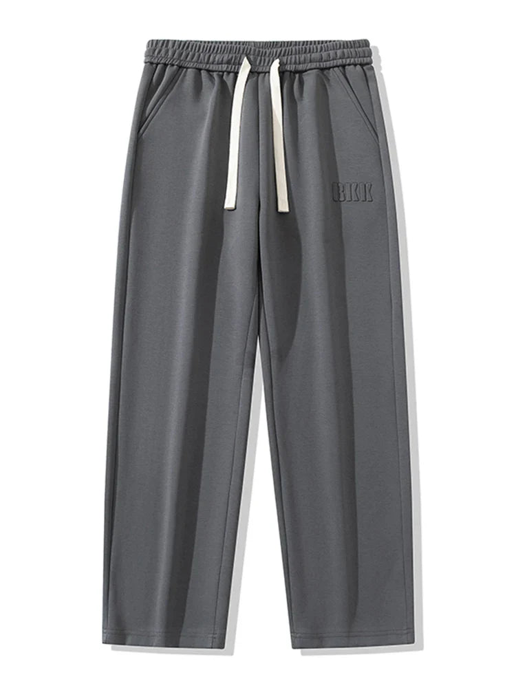 Men’s Wide Leg Cotton Sweatpants – Straight Fit Drawstring Casual Sports Track Pants, Big Size up to 8XL