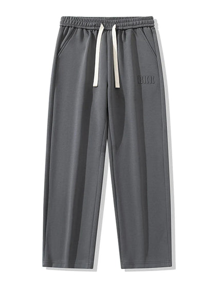 Men’s Wide Leg Cotton Sweatpants – Straight Fit Drawstring Casual Sports Track Pants, Big Size up to 8XL