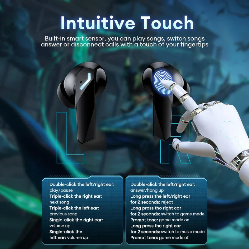 Lenovo GM2 PRO MAX Wireless Earbuds – Bluetooth 5.4, LED Display, Waterproof, Low Latency Gaming Headset