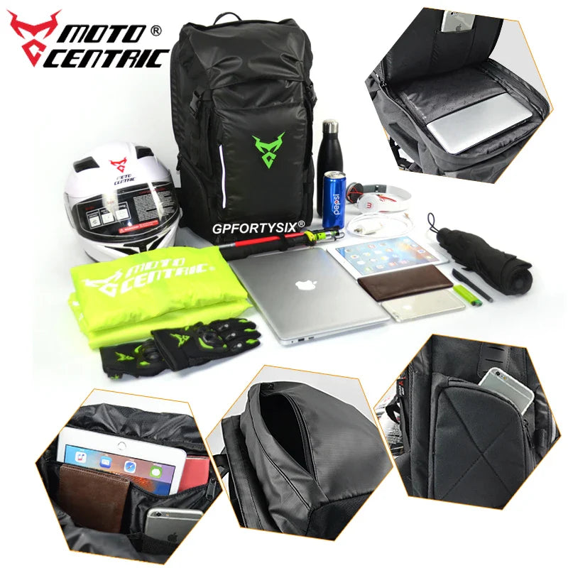 Motocentric Motorcycle Rear Seat Bag - Waterproof, Multifunctional Helmet Backpack with Large Capacity, Motocross Tail Luggage