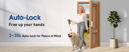 Smart Keyless Door Lock with Touchscreen Keypad – Password & App Unlock, Easy Install, Supports 50 User Codes