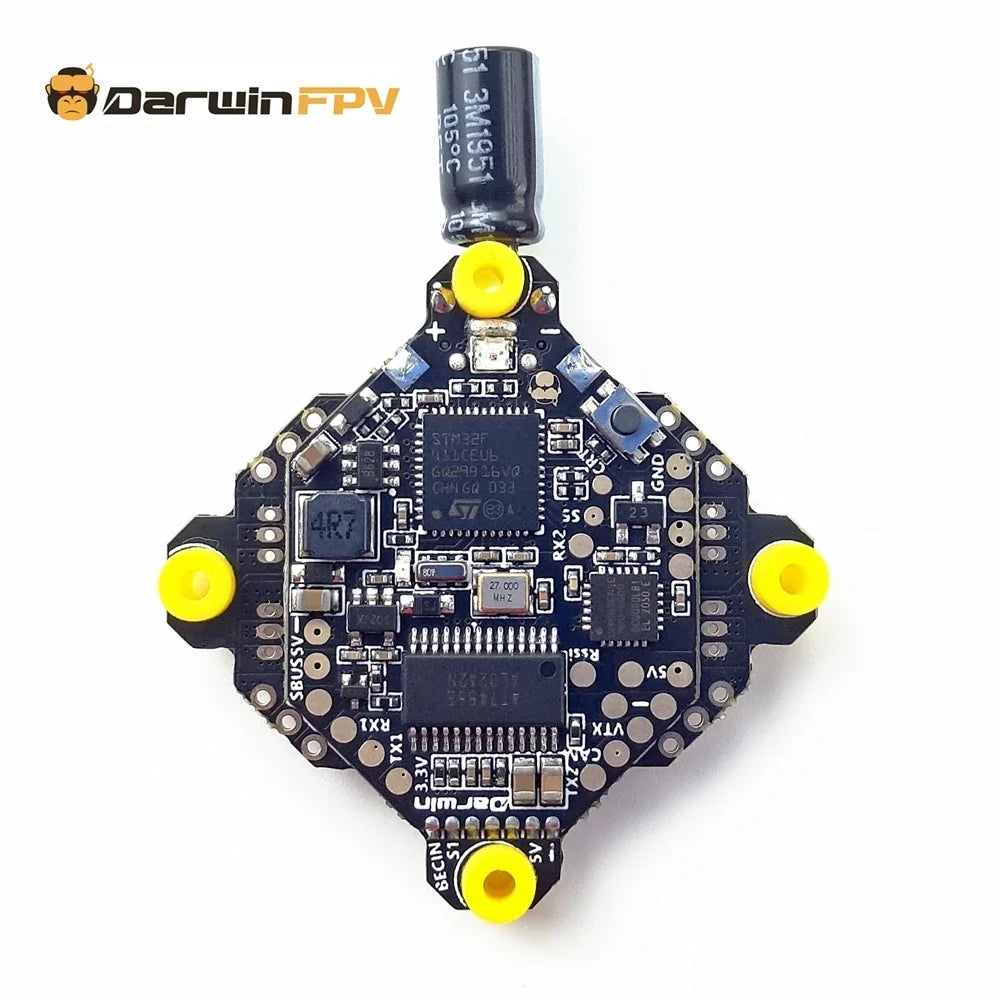 DarwinFPV F411 AIO Flight Controller – Whoop Blheli_S Betaflight F4 with 15A OSD BEC 1-3S 4-in-1 ESC for FPV Racing Drones