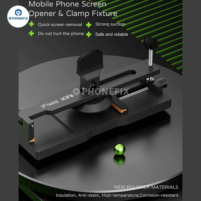 iFixes iCF6 Mobile Phone Screen Opening Fixture — Portable Adjustable LCD Clamp with Strong Suction Cup