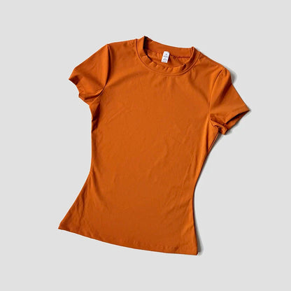 Women’s Seamless Yoga Top Short Sleeve Fitness T-Shirt – Gym, Running & Activewear Sports Shirt for Workout Comfort & Breathability