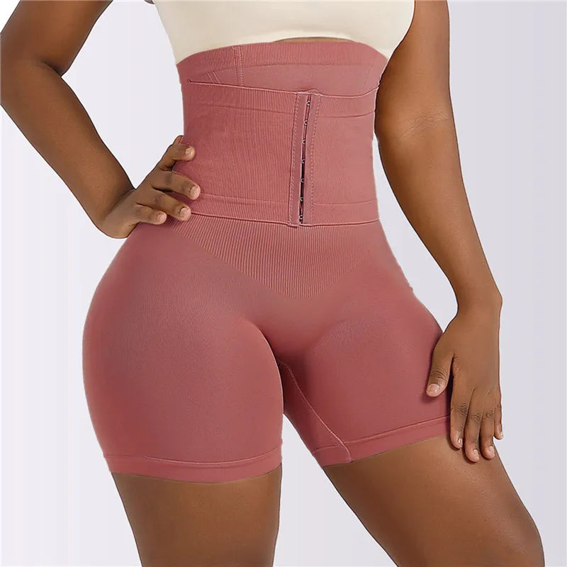 Women’s High Waist Firm Tummy Control Shapewear – Hook Body Shaper Shorts with Butt Lifter Slimming Fajas