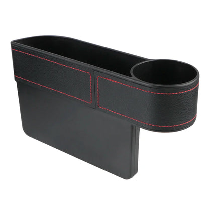 Car Seat Gap Organizer – Leather Auto Crevice Storage Box with Cup & Phone Holder, USB Option