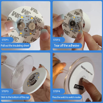 LED Wine Bottle Coasters — Colorful Glowing Stickers for Bar, Wedding, Party Lighting Decor (1/10/20/50PCS)