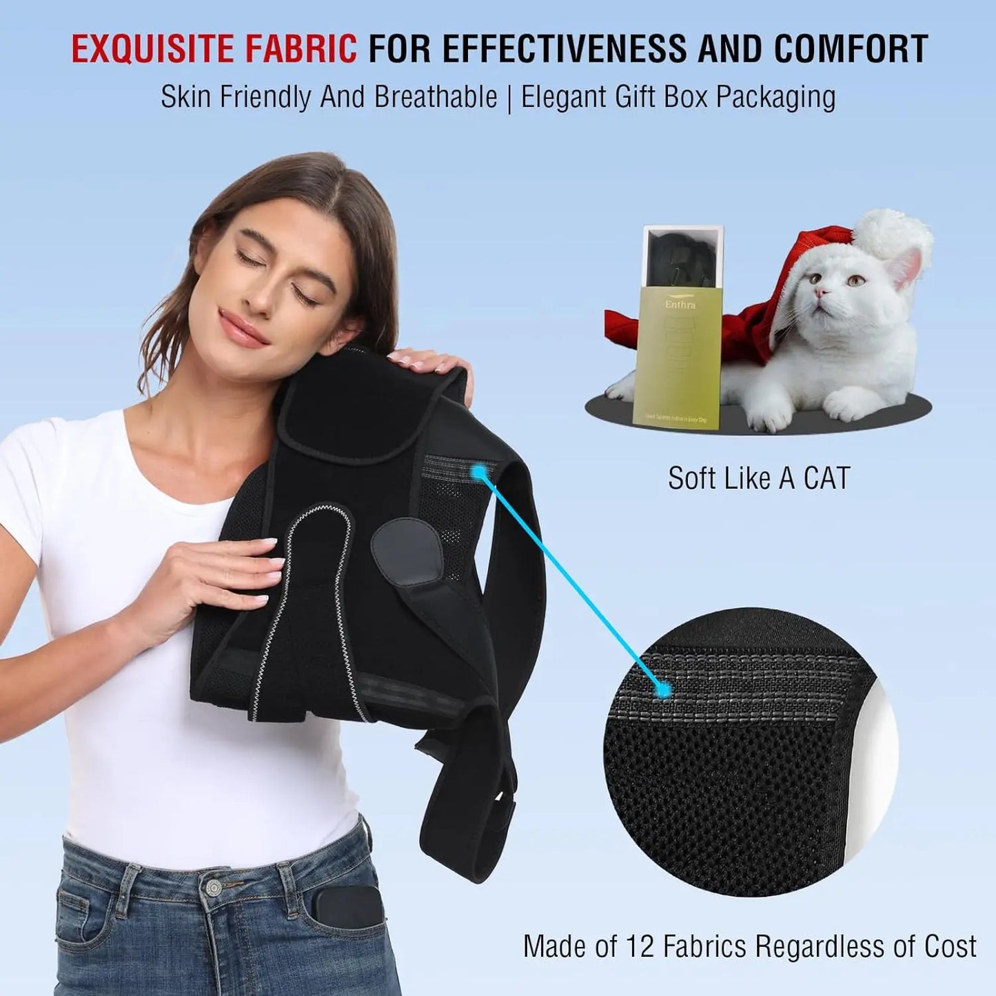 Posture Corrector for Men & Women — Adjustable Shoulder Brace & Back Straightener for Middle & Upper Spine Support