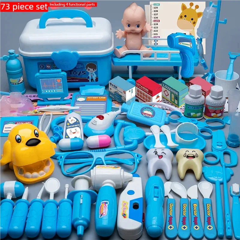 WizKidz Doctor Nurse Role Play Set - Medical Tools with Stethoscope & Injectors, Pretend Play Trolley Box, Ideal Gift for Kids