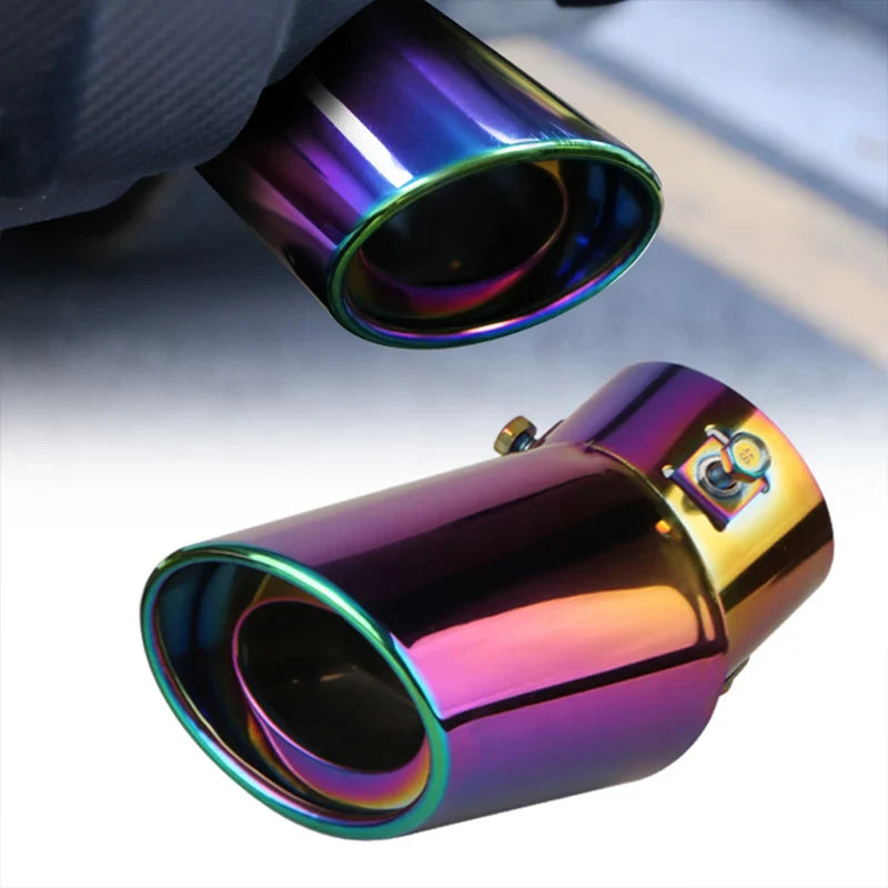 2.5" Stainless Steel Car Exhaust Muffler Tip – Chrome Rear Tail Pipe for Most Vehicles