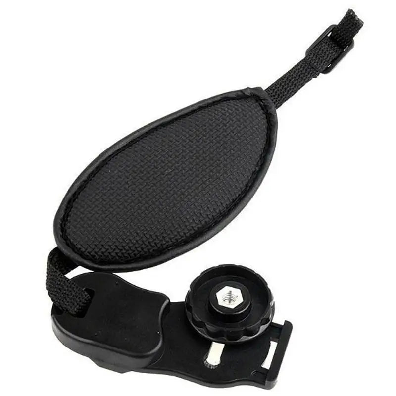 PU Leather Camera Wrist Strap — Hand Grip for DSLR Cameras, Compatible with Nikon & Canon, High-Quality Black