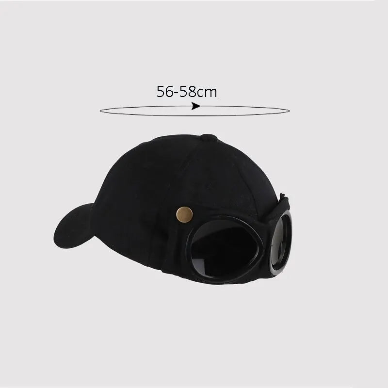 Aviator Hat Baseball Cap with Personality Glasses: Unisex Summer Sunglasses for Men, Women, and Boys