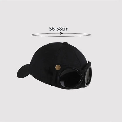 Aviator Hat Baseball Cap with Personality Glasses: Unisex Summer Sunglasses for Men, Women, and Boys