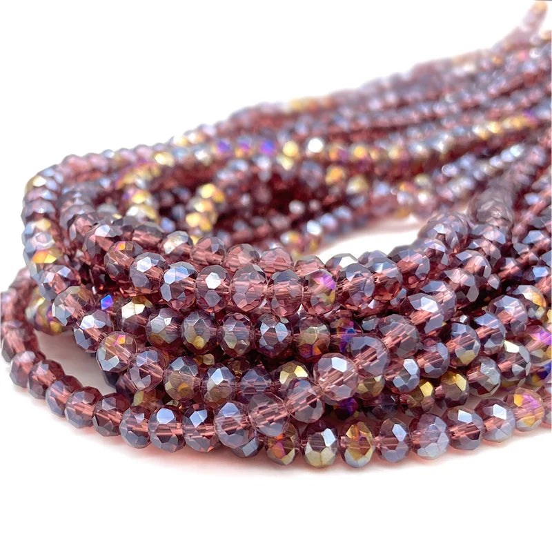 Faceted Crystal Glass Beads 2-8mm Loose Spacer Beads for DIY Jewelry Making Bracelets & Earrings