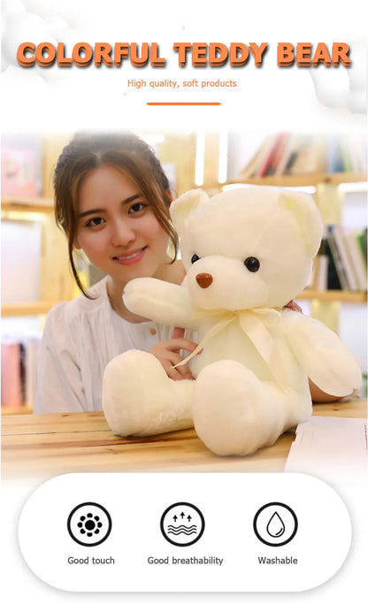 Cute Teddy Bear Plush Toy — Soft Stuffed Animal, Kawaii Cat & Baby Sleeping Plush for Kids, Girls, Home Decor & Gift