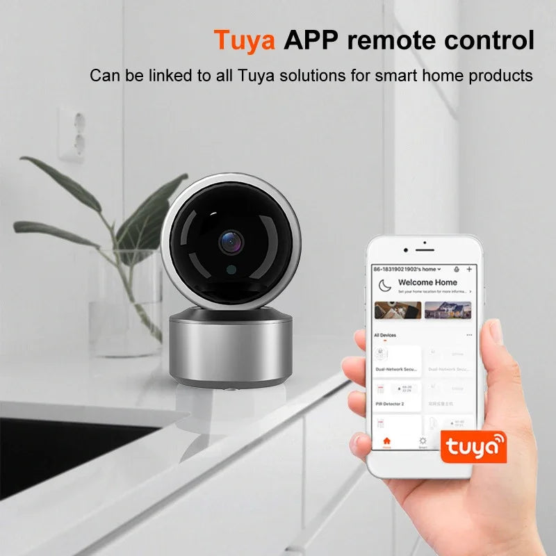 5MP WiFi Baby Monitor Security Camera – Tuya Smart Life App, 355° PTZ Auto Tracking, IR Night Vision & 2-Way Audio Indoor IP Cam